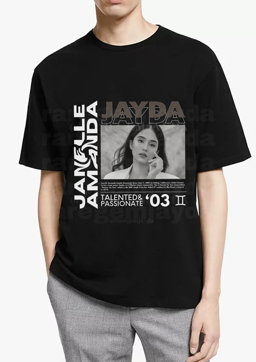 raregemjayda's tweet photo. so i designed a jayda graphic/streetwear t shirt. and i’m planning to print this design so i can wear it ^^  i will still make a lot of design since i’m practicing as well 😊 i just wanna share this 🤍 https://t.co/yDl0VzUjSM