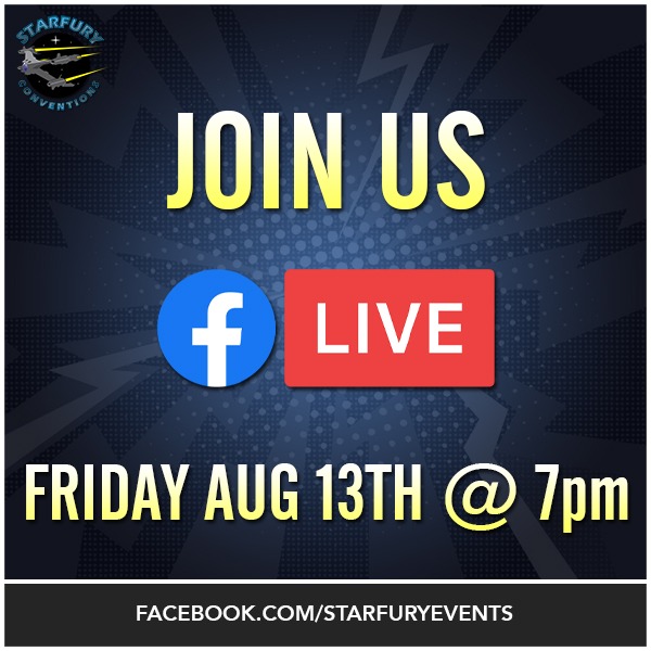 starfuryevents's tweet photo. I will have a Facebook Live Update on Friday 13th August from 7pm UK time.

There will be a few guest announcements. 

Hope to see you there! https://t.co/07wx9ThIdt