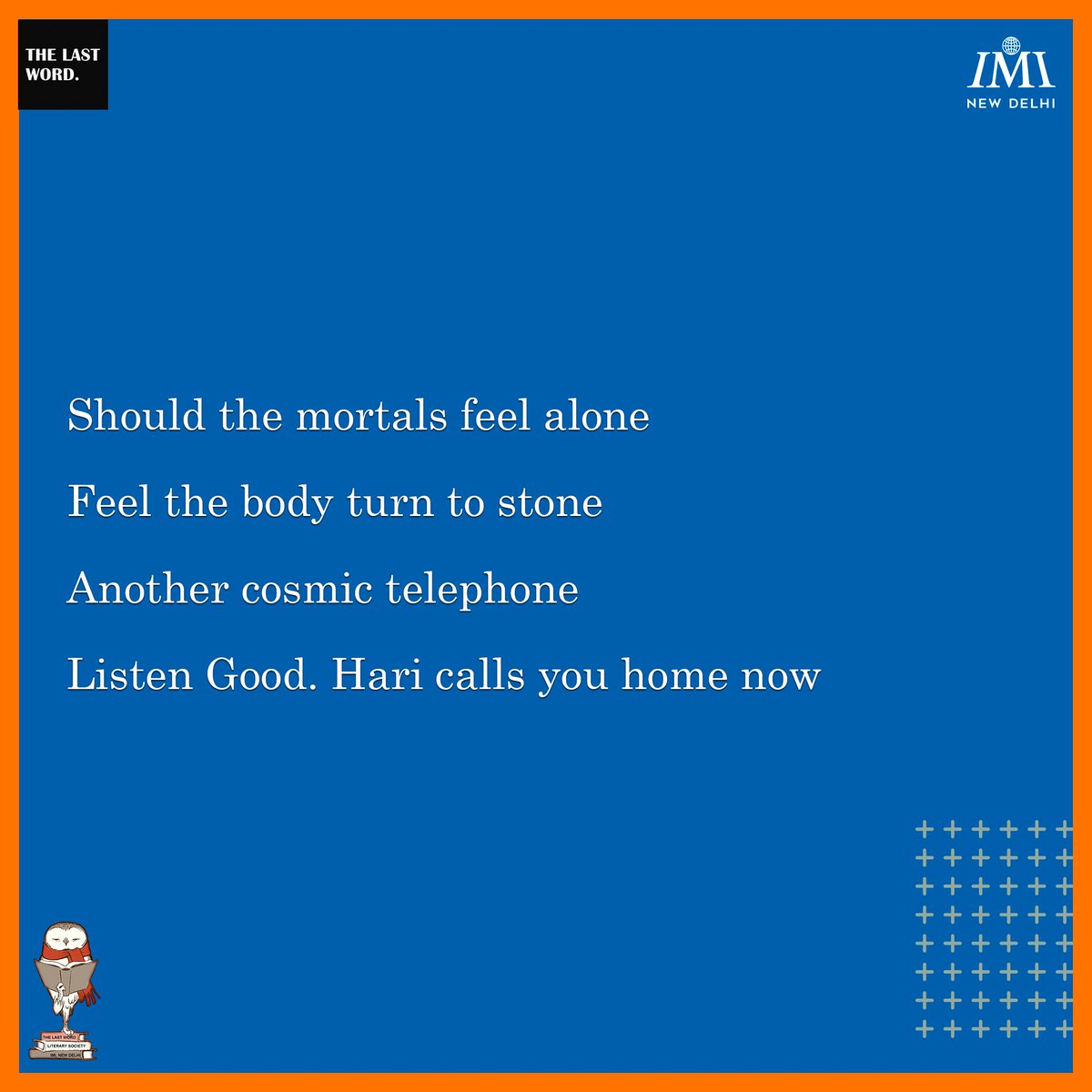 TheLastWordIMI's tweet photo. This Mighty Scribes, @Shalvinbelieves explores the concepts of Vedic Literature. He contemplates that we are not these mortal bodies but immortal souls.
#MightyScribes #Fortnight #SunDownOwnOut #Poems #Scribbles #Literature #Soul #Change #Time #Karma #Life #BhagavadGita #Krishna https://t.co/IgkOhSYAfo