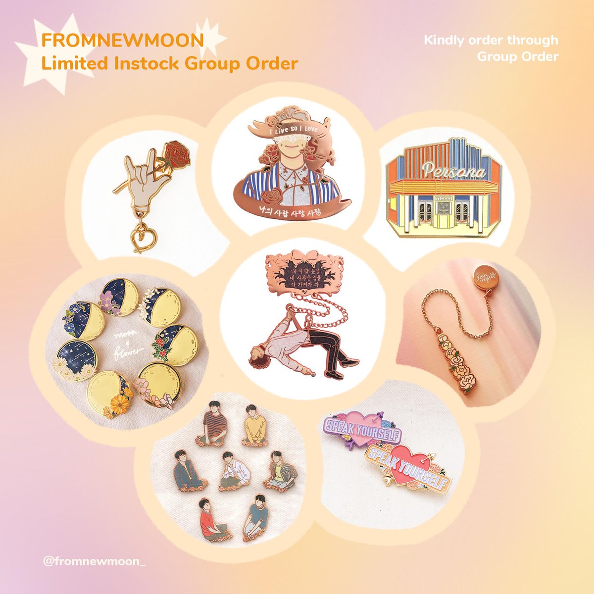 [🇮🇩 INA GO] #FMT_BTS

BUTTER pre-order &amp; in-stock sale 
enamel pins by <a href="/fromnewmoon_/">Fromnewmoon</a> 

📅 14 AUGUST 2021
💰 IDR 90.000 - 210.000
❌ shipping &amp; tax excluded
🔗 cutt.ly/FMT_NEWMOON

please help RT 🥰