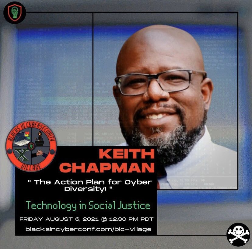 BlackInCyberCo1's tweet photo. 🚨Up Next - Our next talk by Keith Chapman is going on now! @S1lv3rL10n
#BlacksInCyber #DEFCON29 #BIC_Village
#BlacksInCyber #BIC_Village
#BlacksInCybersecurity #Defcon29
#LitLikeBIC #Defcon
#BIC #blackincyber #blackincybersecurity #bic_ctf #socksctf #WeAreDefcon #BadgeLife https://t.co/vGeeVjtNq5