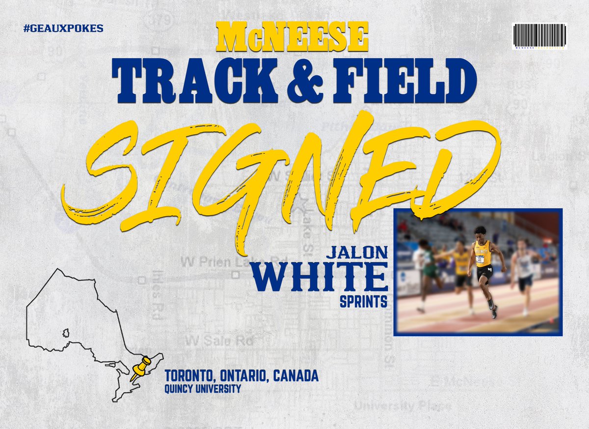 Recent #D2MITF 400 meters national champion is now a Poke! Welcome to Cowboy Country, Jalon White!

@McNeeseSports | #GeauxPokes 🤠