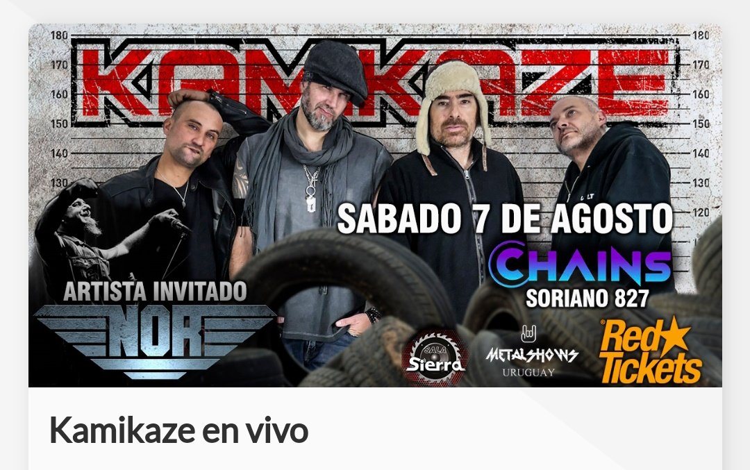 LaMesadelMetal's tweet photo. Mañana sábado si alguno esta en la vuelta en Montevideo hay metal para ver en vivo
#Kamikaze
#Pechoefierro https://t.co/DgfAh6zNuQ