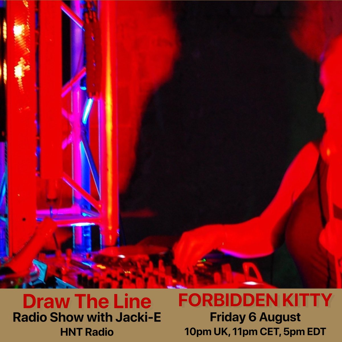 DTLRadioShow's tweet photo. Tonight Friday 6 August @DTLRadioShow with @jackiepalmer on @HNTRadio 
https://t.co/5kwNPDOjlU
Guest mix 2nd hr #ForbiddenKitty
In my mix 1st hr @DVox83 @listentobec @deborahdeluca  @fatimahajji  @SamanthaTogni @JuliaGovor 
Say NO to gender imbalance in dance music #drawtheline https://t.co/NDdIADMQRt