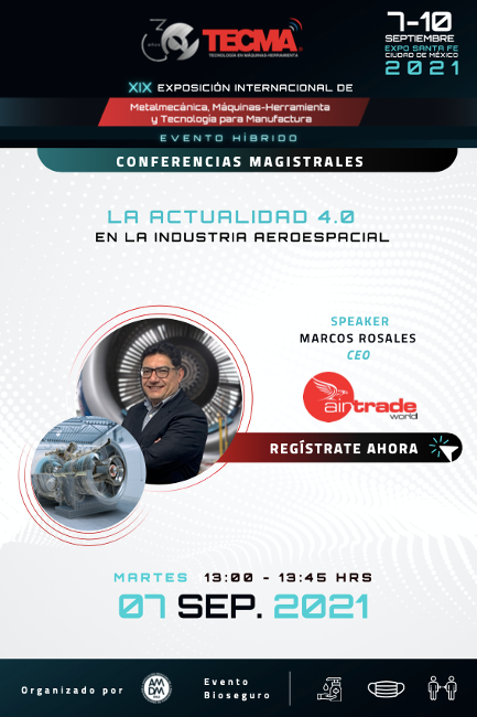 airtradeworld's tweet photo. AirTrade World x @TECMA2021
Asiste a la conferencia de Marcos Rosales, CEO de AirTrade World, el 8 de septiembre a las 13 h:
 “LA ACTUALIDAD 4.0 EN LA INDUSTRIA AEROESPACIAL”.

Regístrate al evento aquí -> https://t.co/jZldBy42Ba

#Tecma #Eeventos #AirTradeWorld https://t.co/aBDyAUgjcT