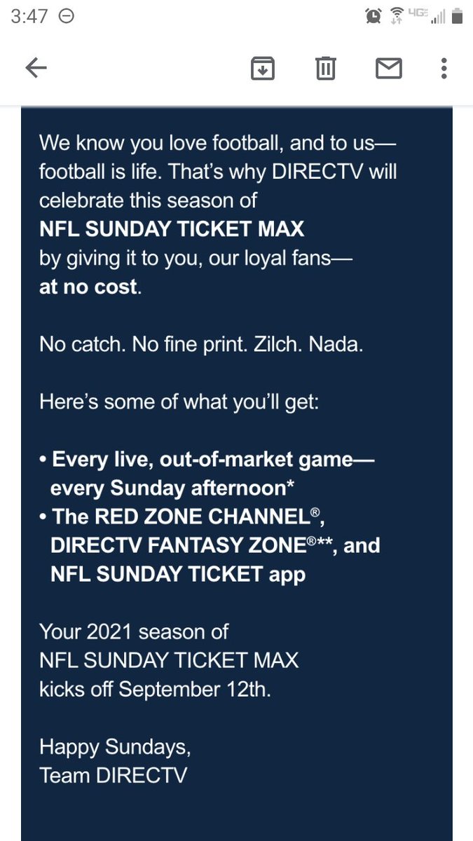 sunday ticket no directv