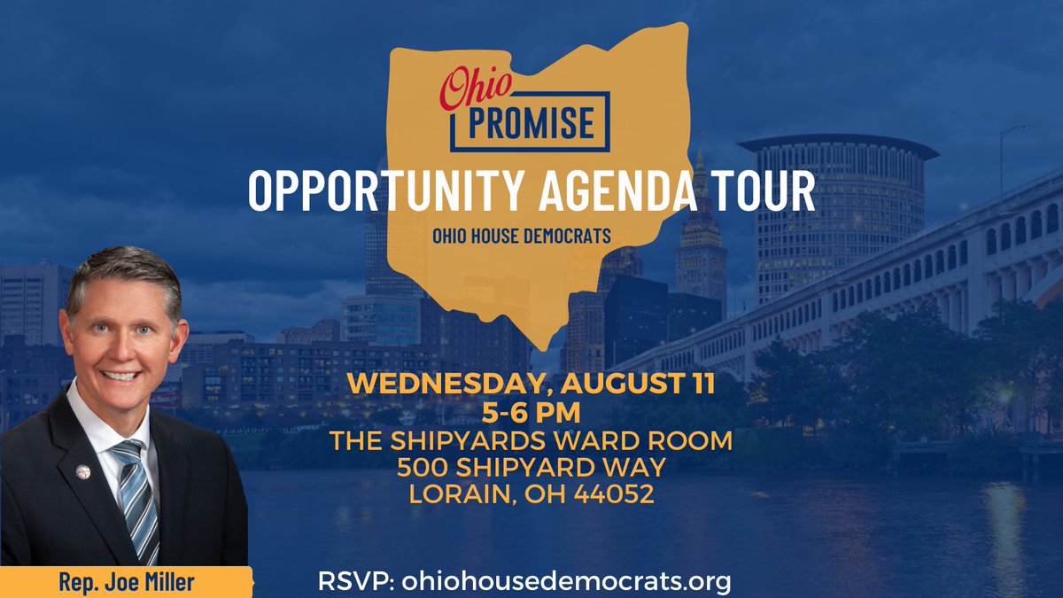 OHHouseDems's tweet photo. This week, the #OhioPromise #OpportunityAgendaTour will visit Lorain, Parma, Cincinnati and Bedford. 

Learn more and register at https://t.co/MAlGUmp3TY. https://t.co/mDzZvqvJVZ