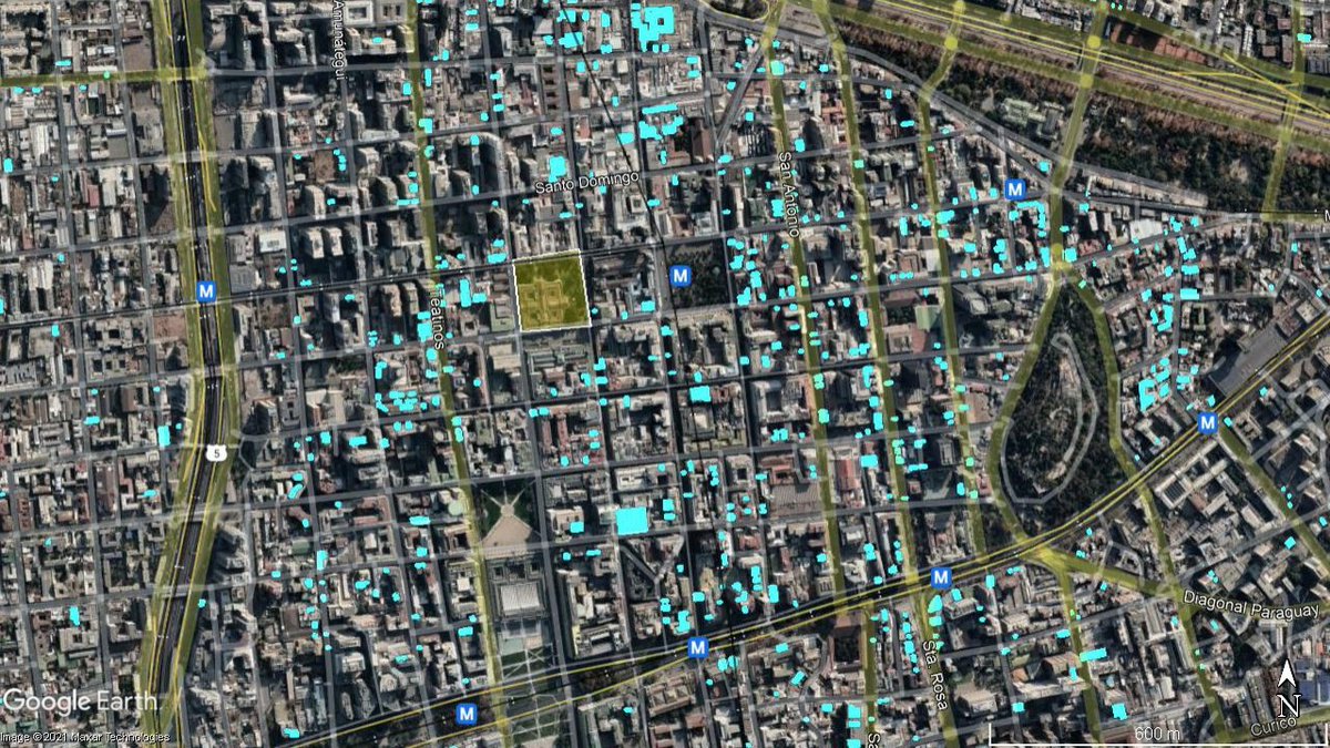 ipoduje's tweet image. En celeste, los restoranes donde pueden almorzar los Constituyentes en caso que los afecte comer en jardines. Hay muchos cerca del ex Congreso (amarillo). Miles de trabajadores los ocupan todos los días