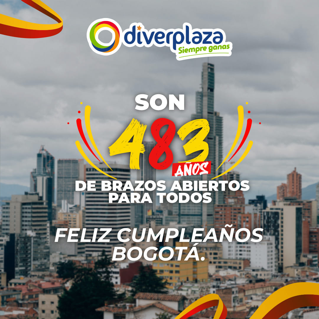 DiverplazaCC's tweet photo. ¿Cómo no festejarte? ¿cómo no celebrar los 483 años de la ciudad que nos acoge a todos? ¡Feliz cumpleaños Bogotá! 🎂🎉 
#bogotá #cumpleaños #cumpleañosbogota #capital #celebracion #siemprebogota https://t.co/1i5t1gVhmr