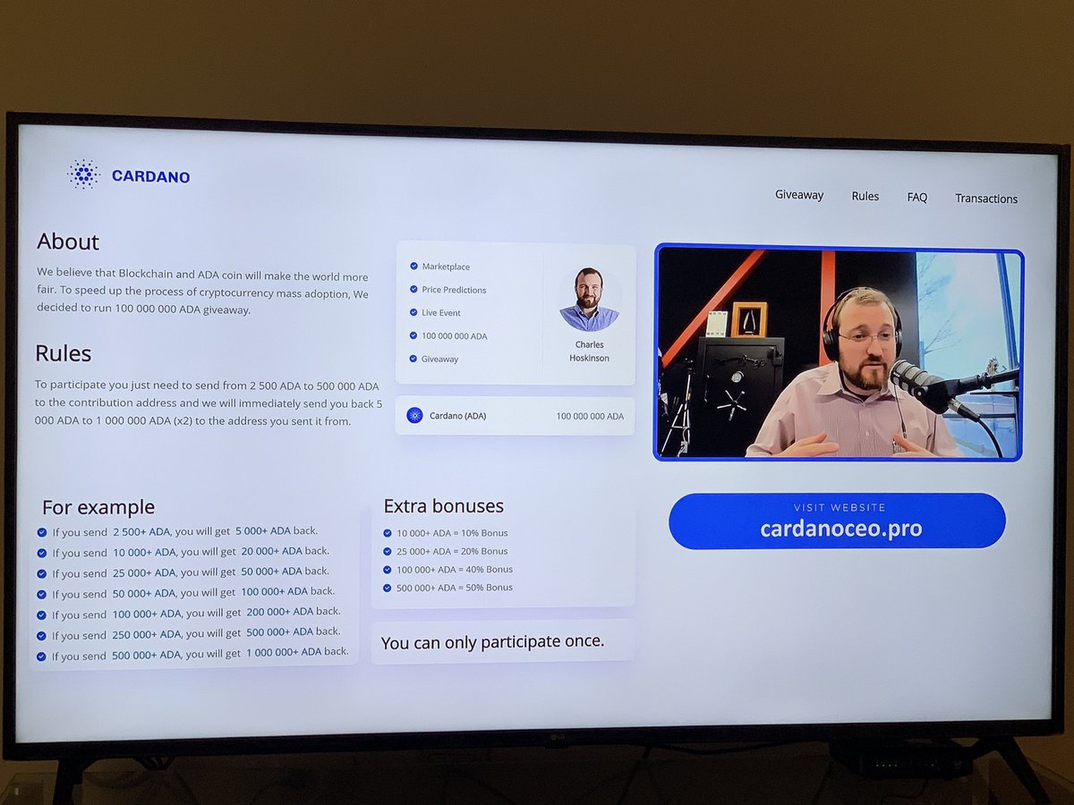 jaime_rivera88's tweet photo. @IOHK_Charles Scam now live, be careful !!! Warn of the risk. #ADA #Cardano https://t.co/jA16bVdlra