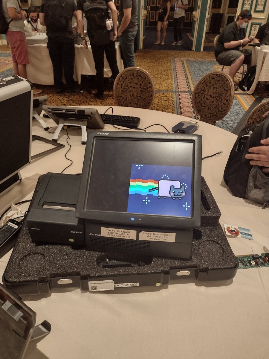 SecRich's tweet photo. #1 suspect in the Voter machine hacking. #defcon #hackthevote #votingmachinghacking https://t.co/zo2a0lHyv9