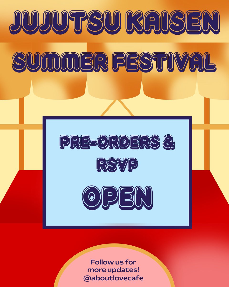 aboutlovecafe's tweet photo. Jujutsu Kaisen Summer Festival Pre-Orders and RSVP are now open! 

Check out our website https://t.co/by0mqGNZ1D and take a look at the cute buttons, stickers, bucket hats, and shirts we are offering! +
 
#JujutsuKaisen #呪術廻戦 #JJKSummerFestHTX https://t.co/4VA7hlj95e