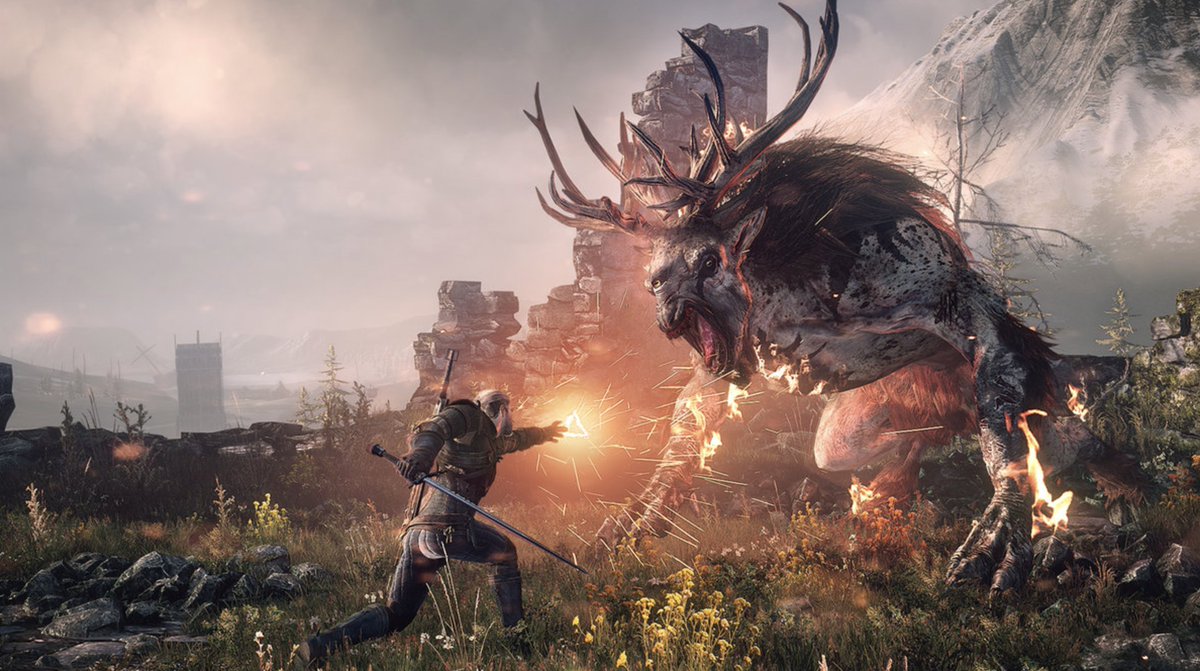 HowLongToBeat's tweet photo. It takes on average 51 hours to beat The Witcher 3: Wild Hunt (172 hours for completionists). https://t.co/qBkQoQdLjh https://t.co/IqxePOSnIG