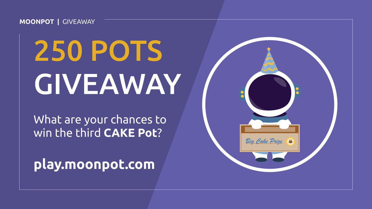 moonpotdotcom's tweet photo. 🚨 New 250 $POTS Giveaway 🚨

🌕 Follow &amp; Retweet 
🌕 Tag three friends
🌕 Screenshot your odds below 👇

Show off your impressive odds, or flex your shrimp status, as a reply to this tweet.

We’ll pick 5 random tweets and give each 50 $POTS.

Tweets will be picked 9 August 🚀 https://t.co/Ex2lJ77rv2