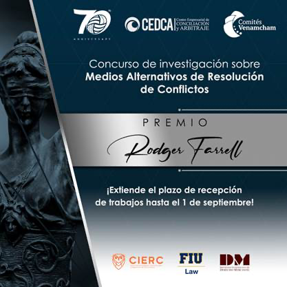Concurso de investigación sobre medios alternativos de resolución de conflictos patrocinado por <a href="/CEDCAorg/">CEDCA</a>. Hasta el 1 de Septiembre!