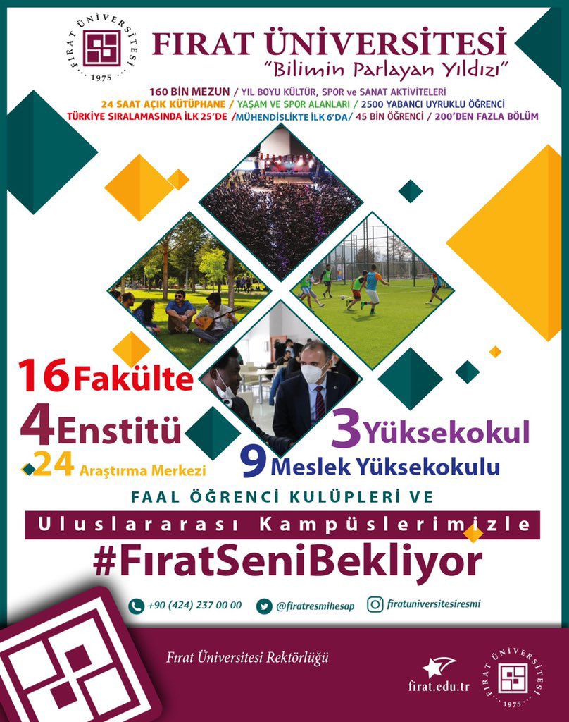 Şehri de güzel, 
Üniversitesi de..

 #FıratSeniBekliyor