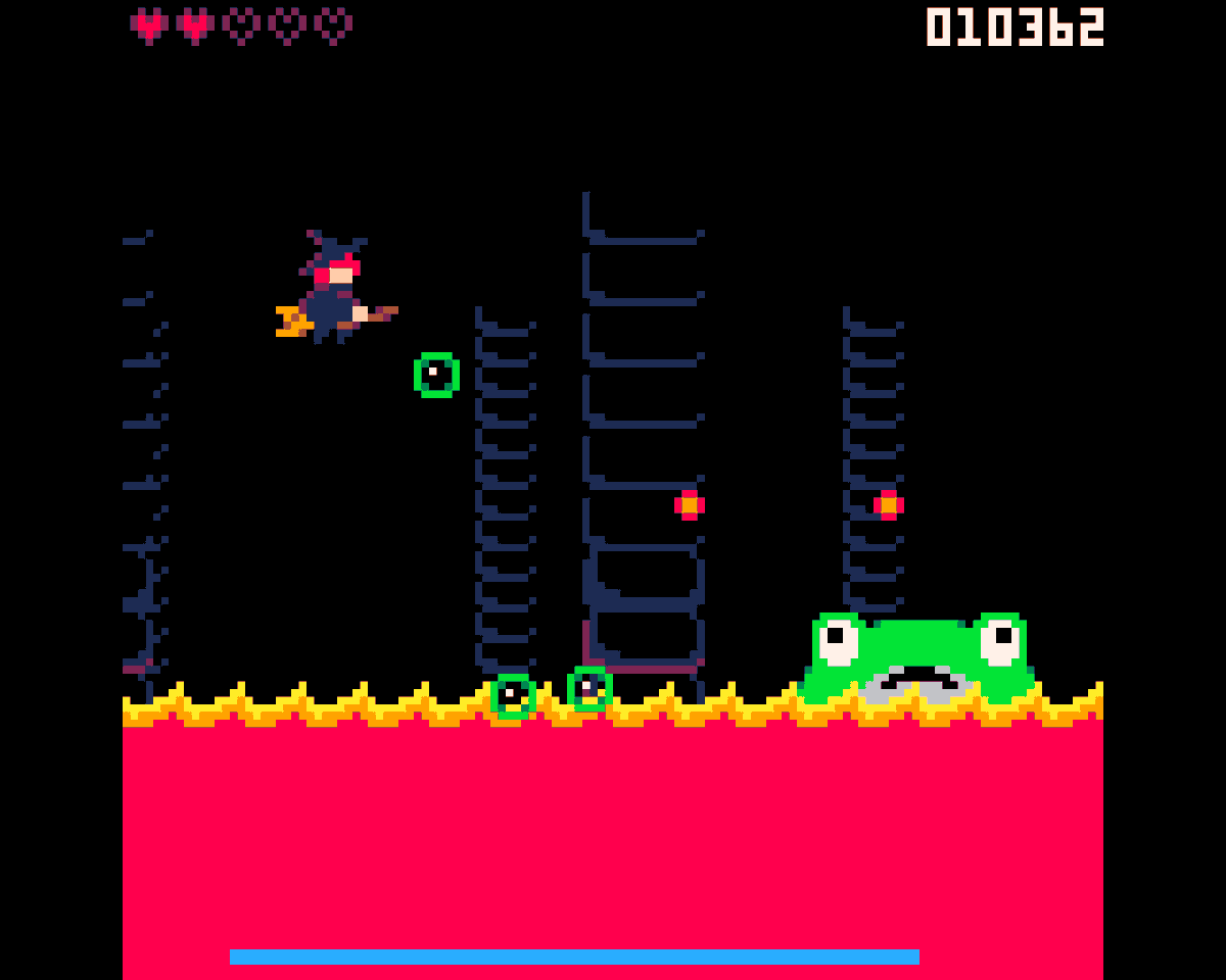 FlytrapDev's tweet photo. My #pico8 #shmup Witch Loves Bullets is now available on @iircade in a new, enhanced version, with a bunch of new features !

60 fps gameplay, leaderboards, higher quality music, revamped difficulties... 🤩 https://t.co/rhAmb3bpQa