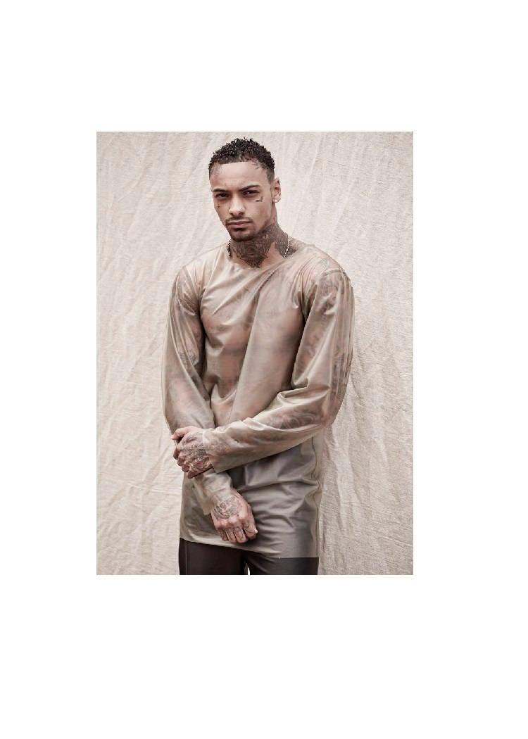Excited to share the latest addition to my #etsy shop: Long sleeve top / Menswear - Sasha Louise #black #tshirt #transparent #menswear #male #handmade etsy.me/3fEs0qN