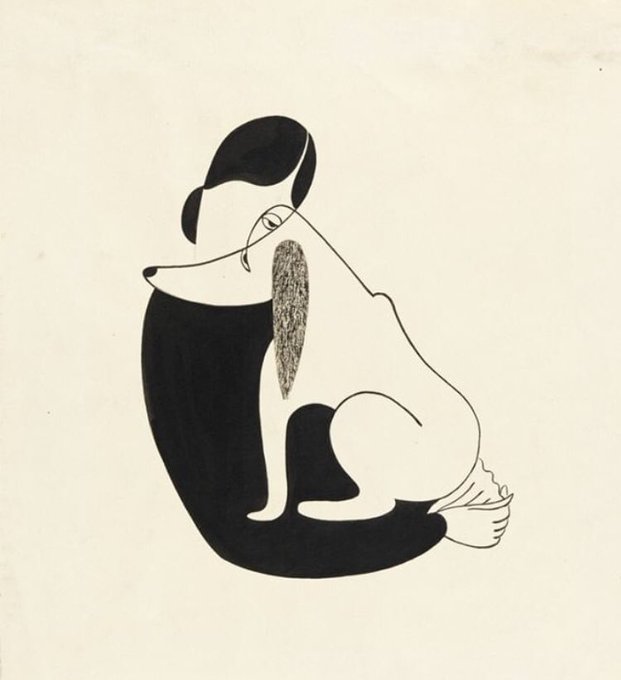 womensart1's tweet photo. Woman and dog, 1935 by US artist Christina Malman #WomensArt https://t.co/aisQNHwZTT