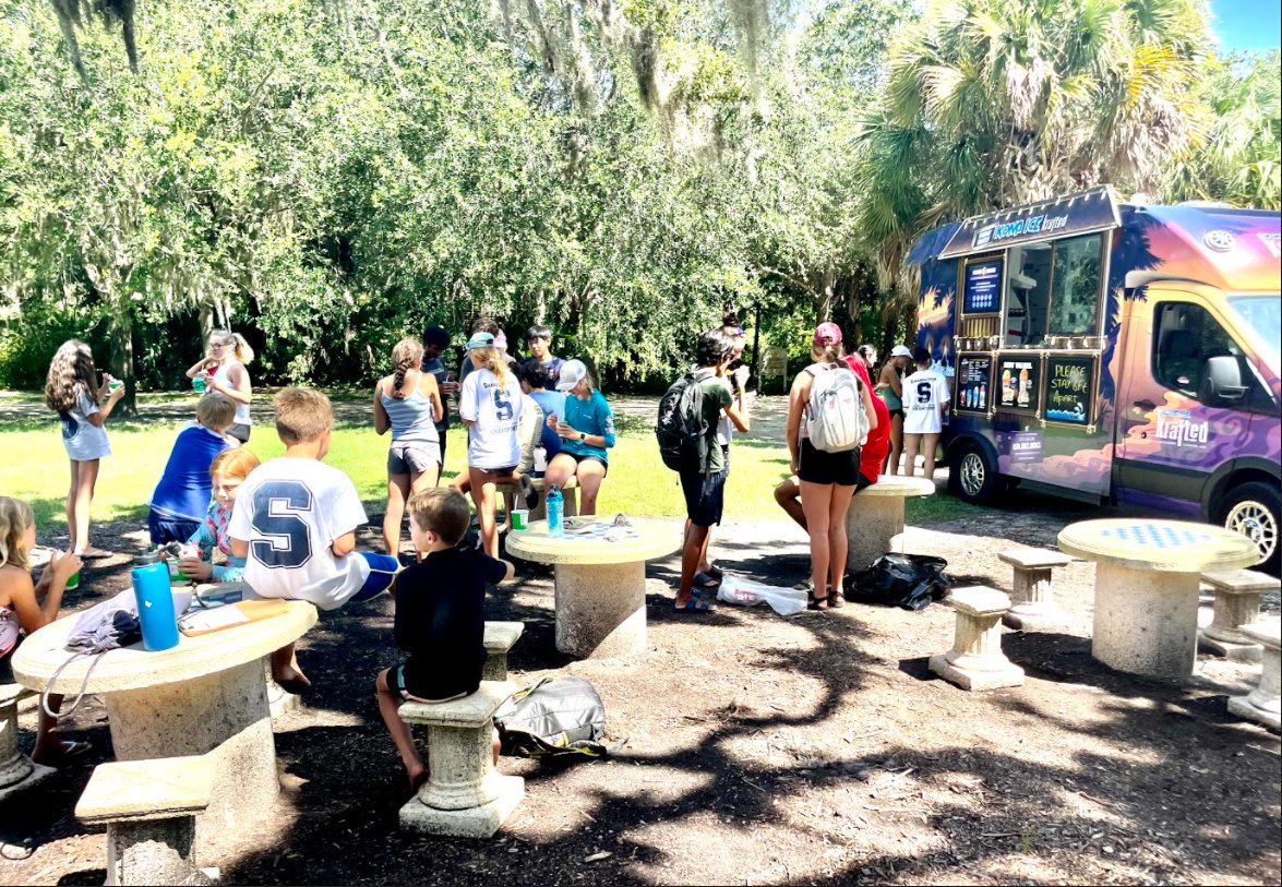 Summer Camp Session 3☑️ Thanks to Kona Ice for keeping us cool all summer long!😎 Our High School Fall season starts MONDAY!! Visit our website for full program offerings. No experience necessary!#gosarasotacrew #rowing #lastsession #Fall #whosready #backinaction #youthsports