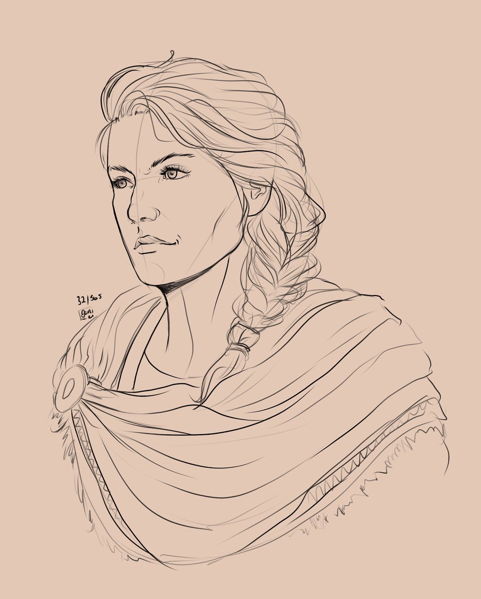Day 32. Kassandra.
#JensDailyDrawing 

#AssassinsCreed
