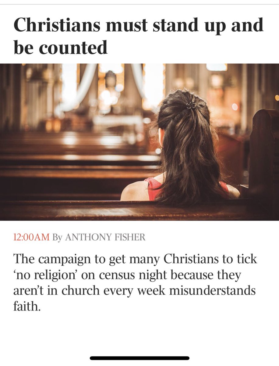 This weekend’s <a href="/australian/">The Australian</a> includes a piece from <a href="/AnthonyFisherOP/">Archbishop Fisher OP</a> on the recent campaign to get many Christians, among others, to tick “no religion” on #Census21. “As James Joyce described Catholicism in Finnegans Wake: ‘Here comes everybody’. And everybody should be counted”.