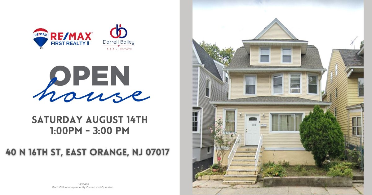 Psolutionsnj's tweet photo. 📢 WEEKEND OPEN HOUSE &amp; REAL ESTATE TOUR ALERT 📢

Saturday August 7th  2021
Open House 1:00PM - 3:00PM

📍40 N 16th St,  East Orange 

6 Bedroom Colonial Single Family $360K
Sunday Real Estate Tour starts at 2:00PM
📍 88 Greenwood Ave, Montclair, NJ 07042 https://t.co/XuNpVIbaqb