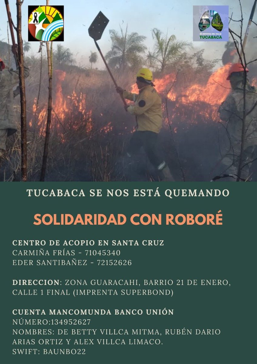 carmen_scz's tweet image. 🔴#Bolivia #SantaCruz 
#Roboré nos necesita, la reserva de #Tucabaca está en llamas,
#SOSTucabaca #SOSChiquitania
#LaSolidaridadSeContagia❤️💛💚