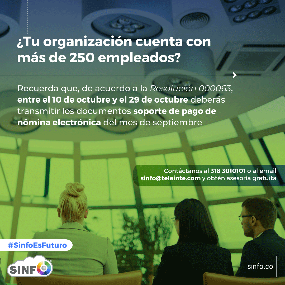 Actualizaron las fechas📅
Conoce lo ÚLTIMO sobre #nóminaelectrónica.
Ahora, la habilitación de este sistema será desde el 18 de Agosto. Y, si perteneces al grupo 1(+250 empleados, tendrás entre el 10 y 29 de octubre para transmitir los docs de septiembre👇
sinfo.co/amplian-fechas…
