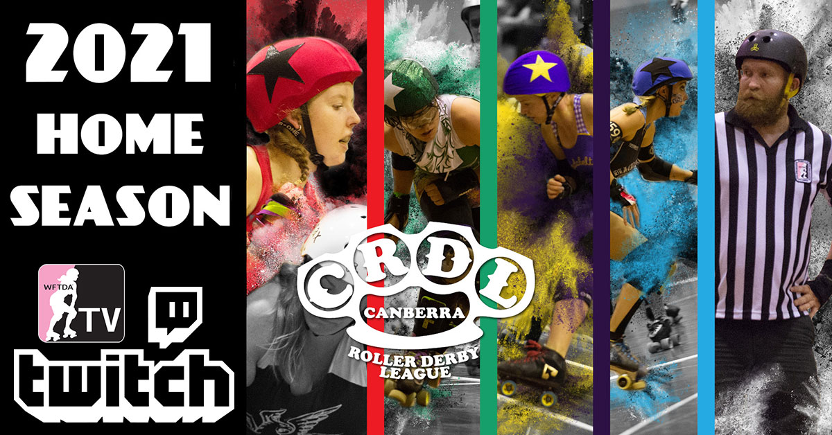 Watch Australian roller derby Saturday on Twitch, presented by <a href="/CRDLderby/">Canberra Roller Derby League</a> &amp; Quad Media! It’s a CRDL home team tripleheader, starting w/pre-recorded Games 1 &amp; 2 w/live commentary followed by Game 3 LIVE. Starting at 3:30pm AEST Aug 7. twitch.tv/wftda.