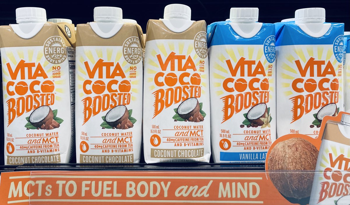 New Vita Coco Boosted! MCTs to fuel body and mind. <a href="/VitaCoco/">Vita Coco</a> #coconutwater #energydrink #beverage