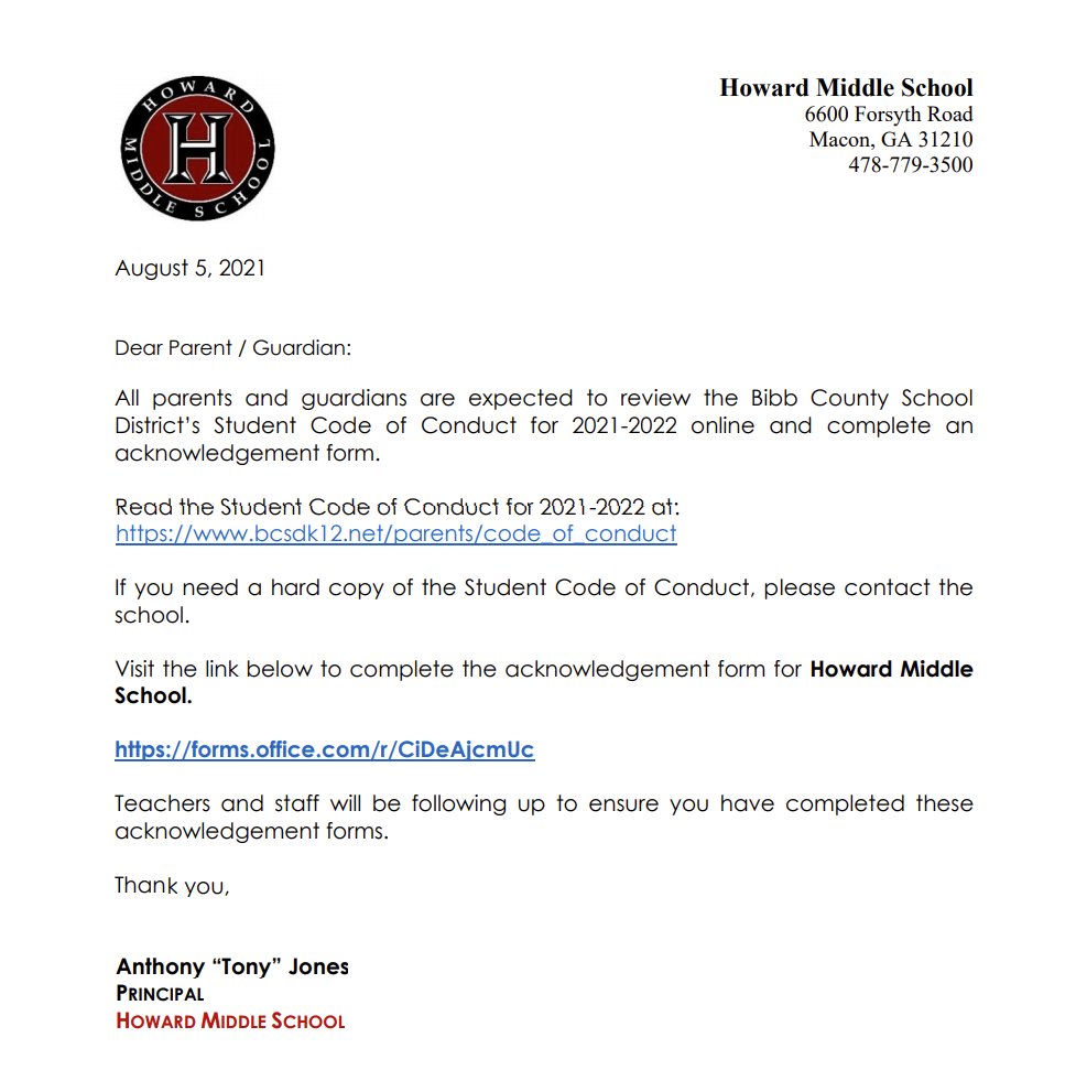Howard Middle School (@hmsmacon) on Twitter photo bcsdk12.net/parents/code_o…
CODE OF CONDUCT ACKNOWLEDGMENT 
forms.office.com/r/CiDeAjcmUc bcsdk12.net/parents/code_o…
CODE OF CONDUCT ACKNOWLEDGMENT 
forms.office.com/r/CiDeAjcmUc