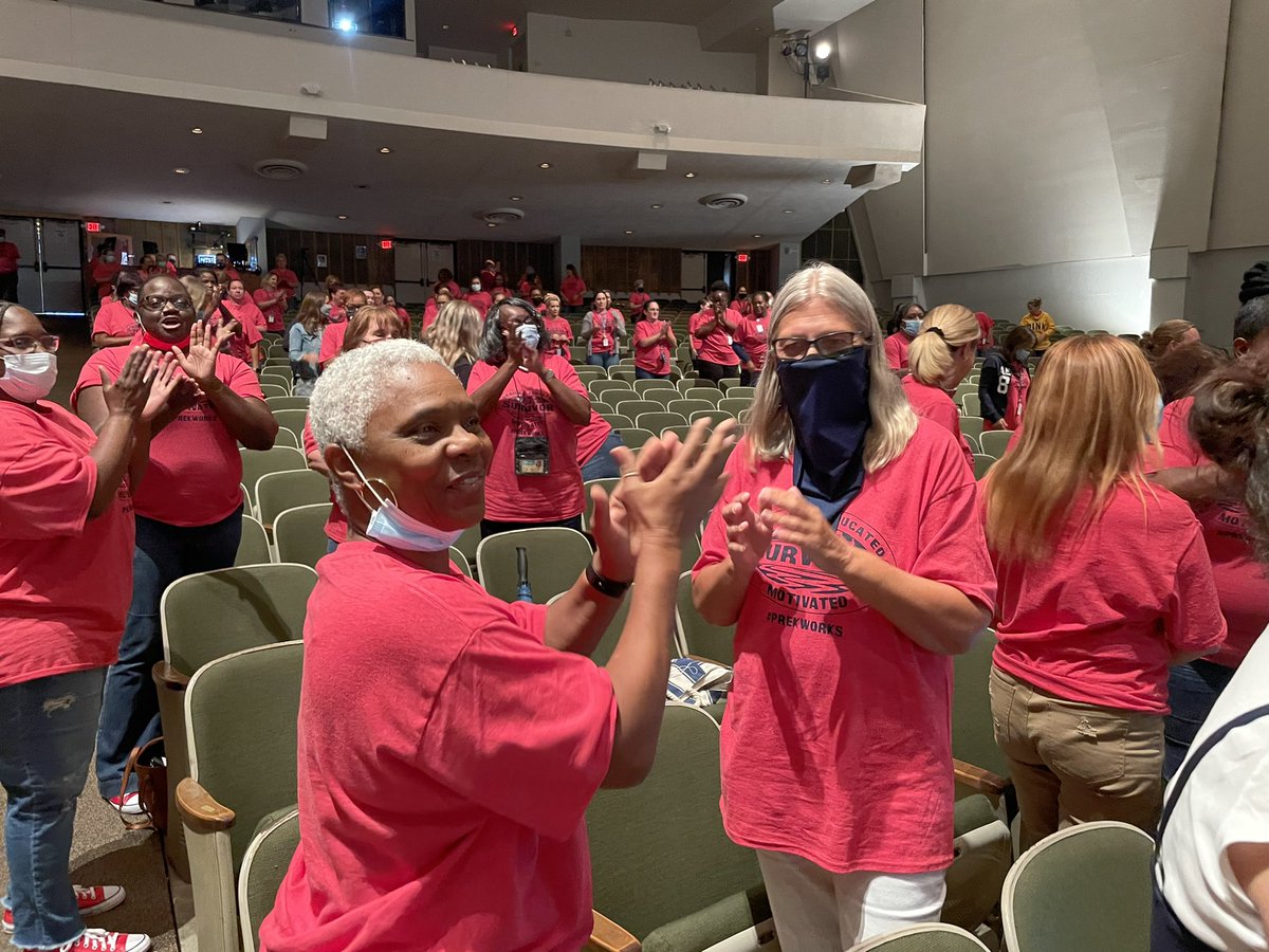 PolkPreK's tweet photo. Motivated, educated and dedicated! We are ready to be champions for children this school year using the skills of Conscious Discipline. We wish you well and are looking forward to a great school year. #LovePolkSchools #HeadStartWorks #consciousdiscipline https://t.co/vyQEZL1g2M