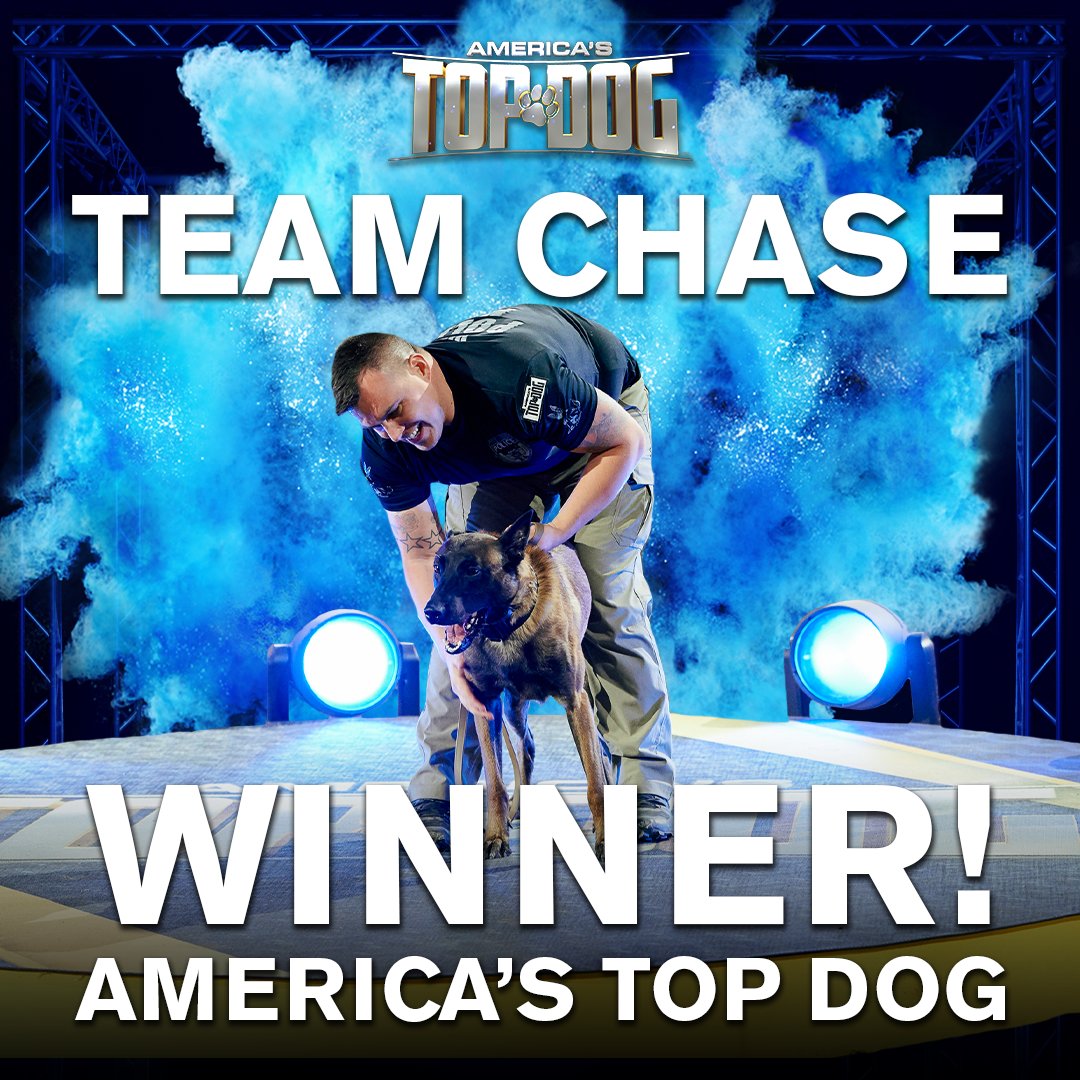 TopDogAE's tweet photo. Congratulations to this season's winner and America's Top Dog, #TeamChase! Catch all the action from this season On Demand NOW. https://t.co/SHKOHvuA6L