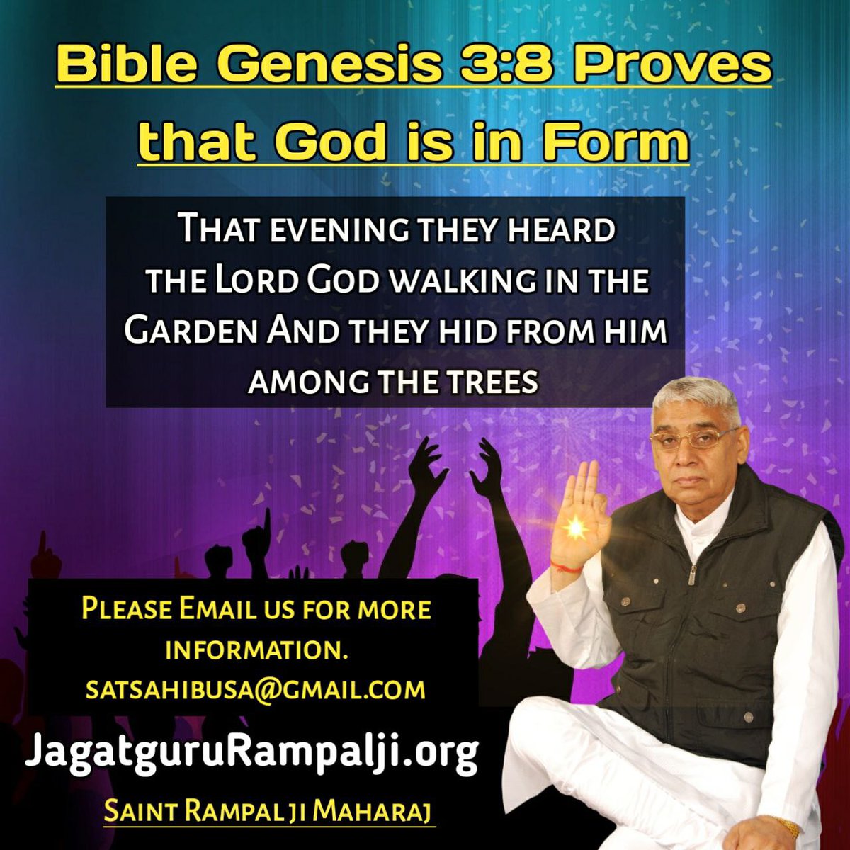 Khushboodaksh2's tweet photo. #RiftTour
Bible Genesis 3:8 proves that God is in form.

 - That evening they heard the Lord God walking in the Garden. And they hid from him among the trees. https://t.co/DH8ztayxcM