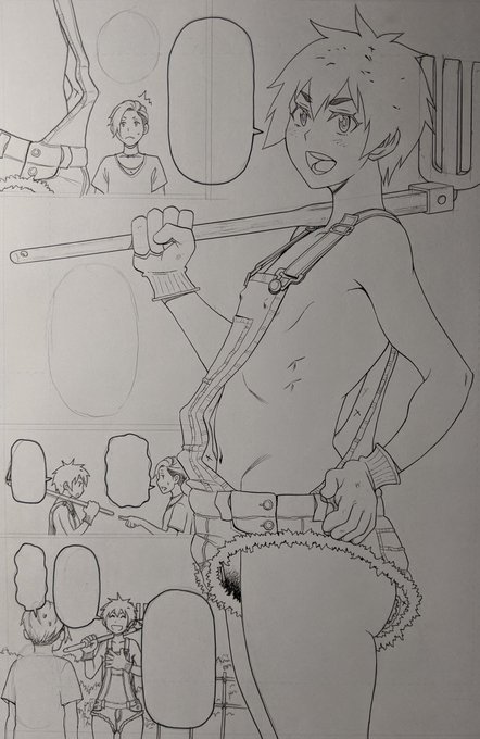 いいオーバーオールが描けた、早く仕上げてみたい😊 