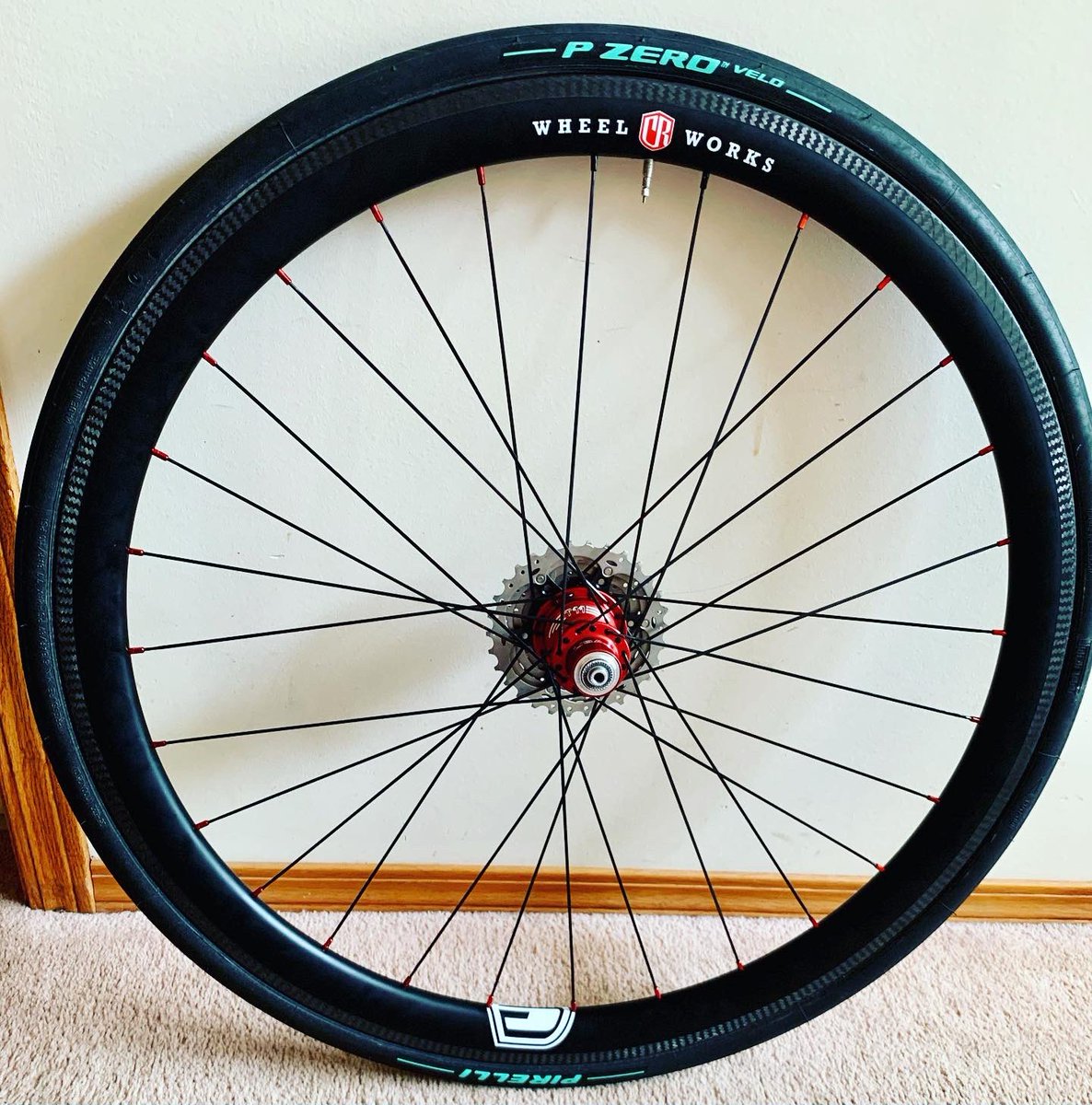 BadLibrarian's tweet photo. Got my rebuilt wheel from @CafRoubaix with their custom rim, @whiteind hubs and #sapinspokes #CRWheelWorks #handbuiltwheels
These wheels really roll! https://t.co/ivpESxhpOY