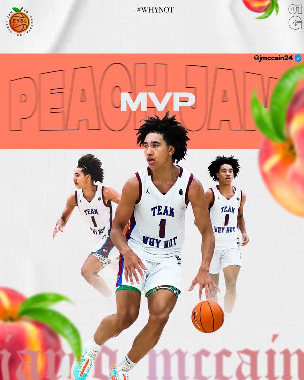 jayce mccain on Twitter Jared McCain wins Peach Jam MVPThe PG averaged  20 5 and 5 shooting 50 from the field and 40 from 3 He led Team Why Not  to a