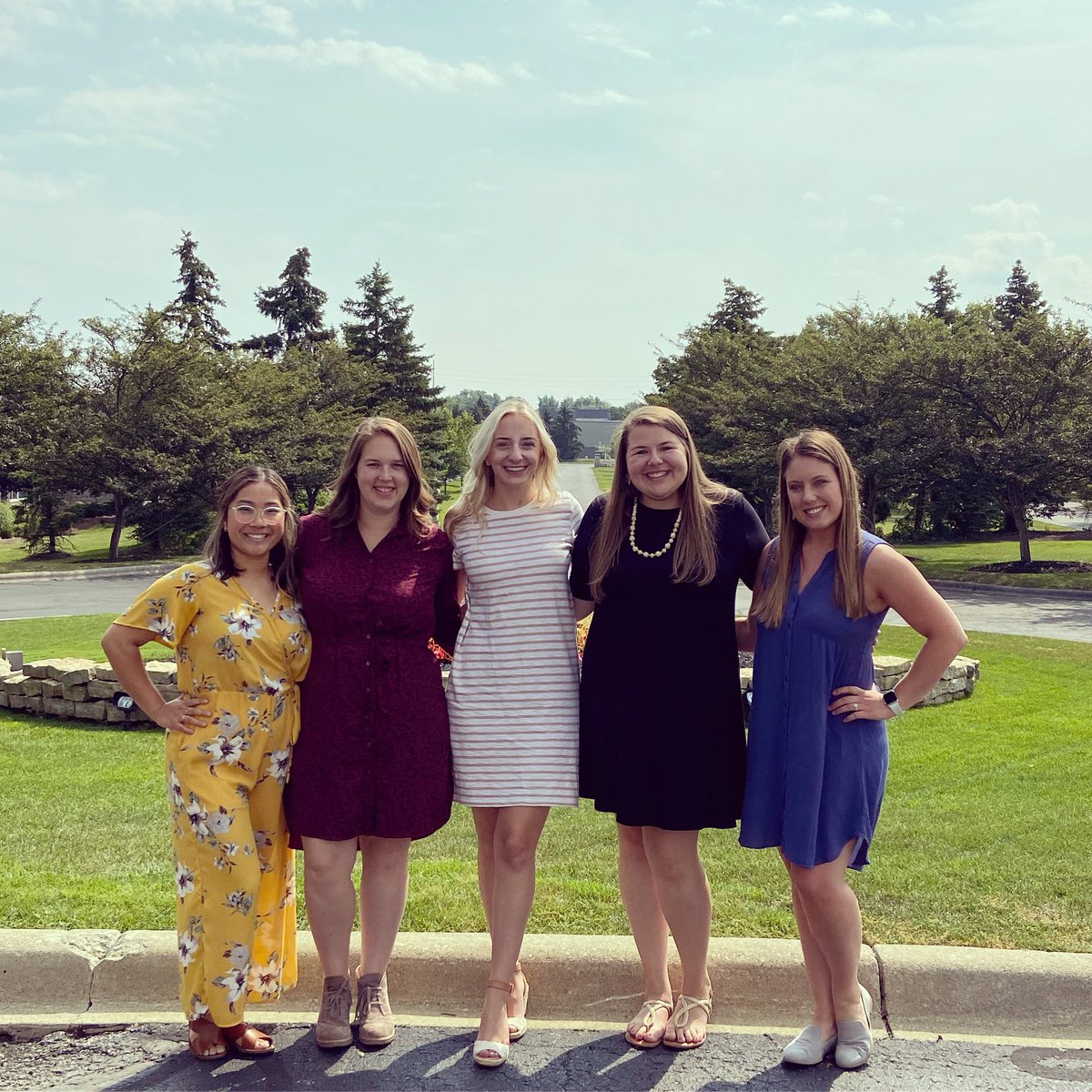 Five of Washington’s newest staff members! We had a great induction week!  #HCSD1
