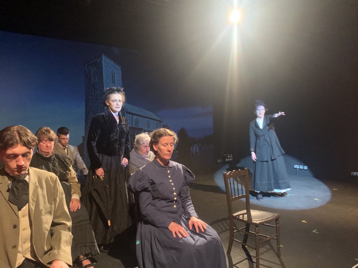 MarcusRomer's tweet photo. And...we open tomorrow - #OurTown ⁦@SheringhamLT⁩ by #ThorntonWilder - where each moment in every day is made to count - in the story of living in a small town - where each day is starkly brought to light by a cast of 23 actors #theatre #directing https://t.co/3kZPuYML8n