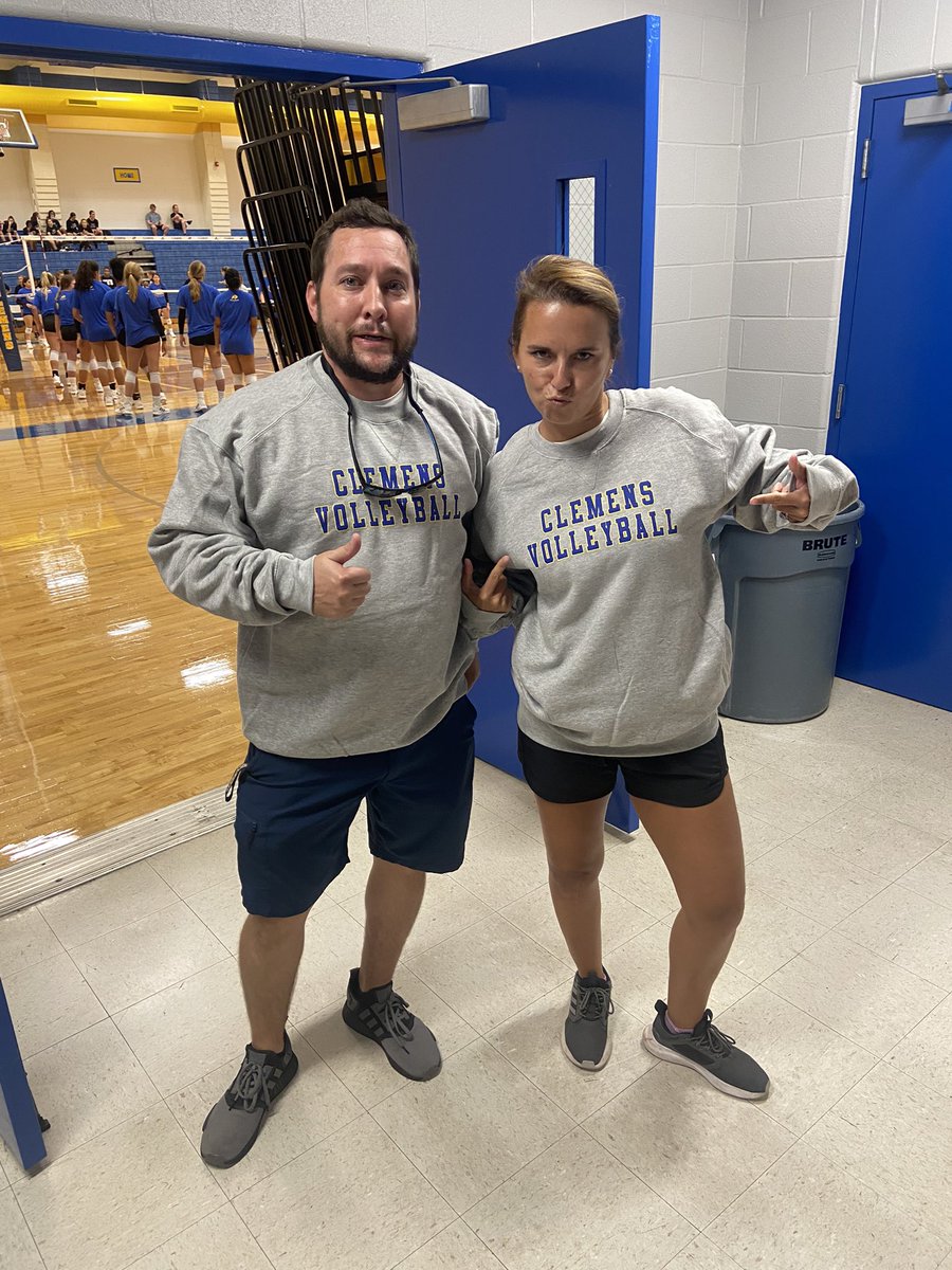 Coach Housby and Coach Saunders rocking some new Clemens Volleyball gear today! We’re grateful for everything <a href="/TrainersSc/">SC Student Trainers</a> do to keep us healthy and competing! <a href="/SamuelClemensHS/">samuelclemenshs</a> <a href="/scbuffalostrong/">Clemens Athletics</a> #GoBuffs