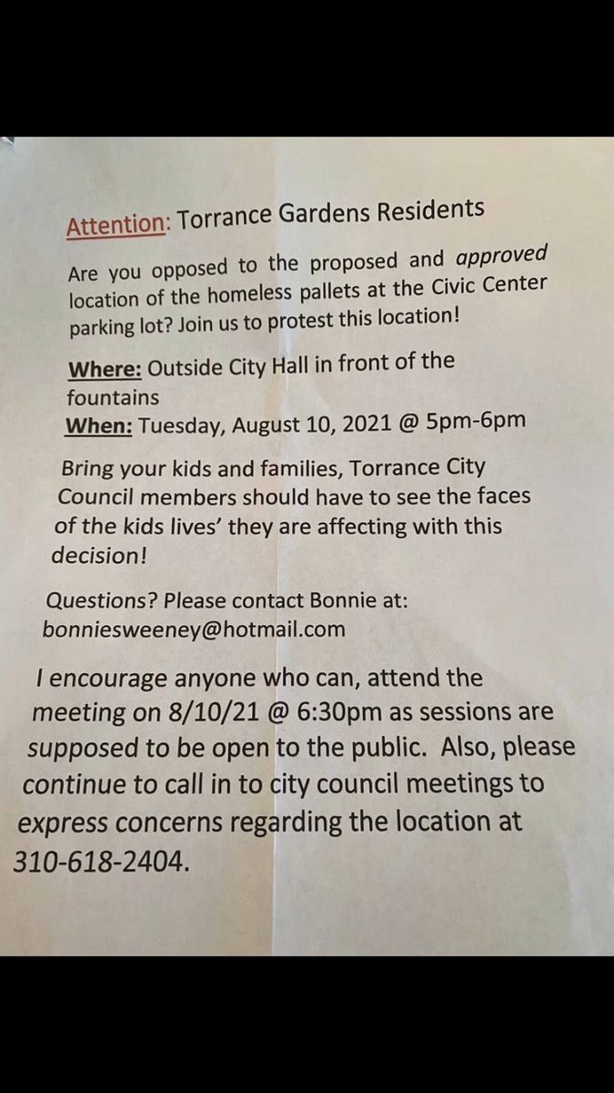TorranceJustice's tweet photo. Join us this Tuesday for a counter protest to stand up against the local nimbys! https://t.co/X0FViN7QQy