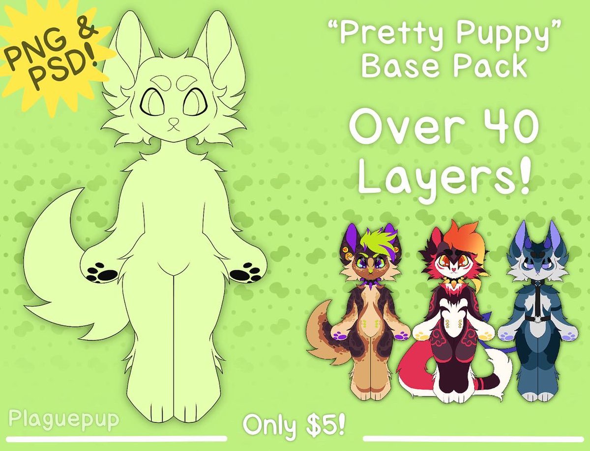 plagueepup's tweet photo. Pretty puppy Base Pack available thru link in bio #base #basepack #p2ubase #p2u #furrybase #furrybasepack #caninebase #paytousebase #caninebase #fursonabase #p2ubasepack #plsretweeet #retweet https://t.co/M6Txw2lBra