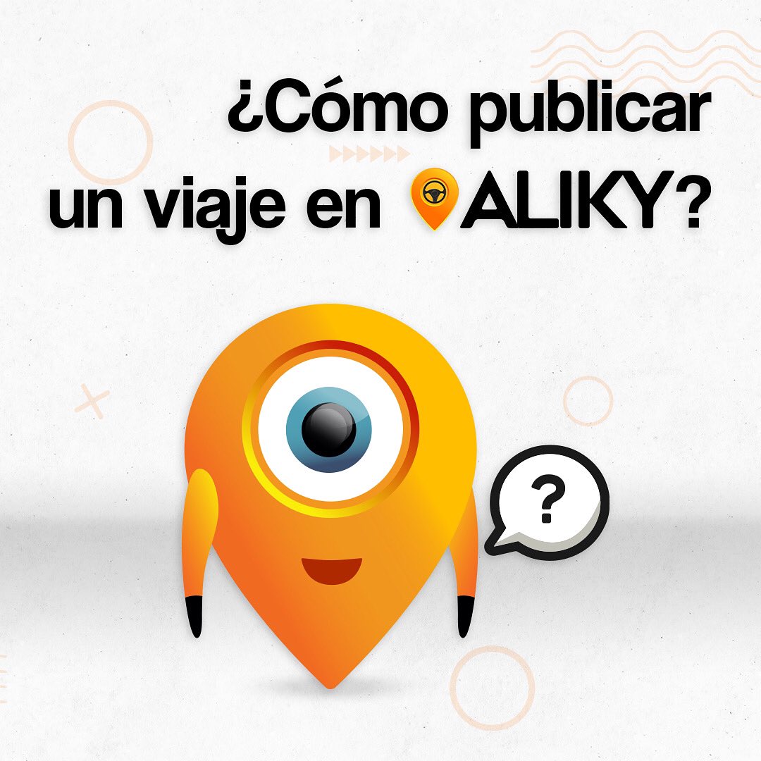 mi_aliky's tweet photo. Si eres conductor y deseas publicar tu viaje en la plataforma #ALIKY, sólo debes indicar la fecha, hora, ciudad de salida y llegada, asientos disponibles y lugares donde podrías recoger y dejar pasajeros. 

Si tienes más dudas, escríbenos al DM😁
#ViajesCompartidos https://t.co/8SBynJyx1u