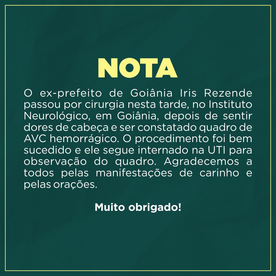 IrisRezendeM's tweet photo. Nota de esclarecimento. https://t.co/MaPuazYrhO