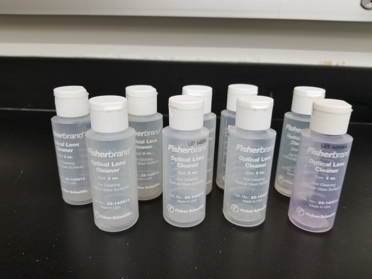 KandisGilmore's tweet photo. Has anyone made their own optical lens cleaner for microscope lenses? It would be nice to reuse these little bottles. #microscopy #diy #classroomscience https://t.co/HDLZoD0zhs