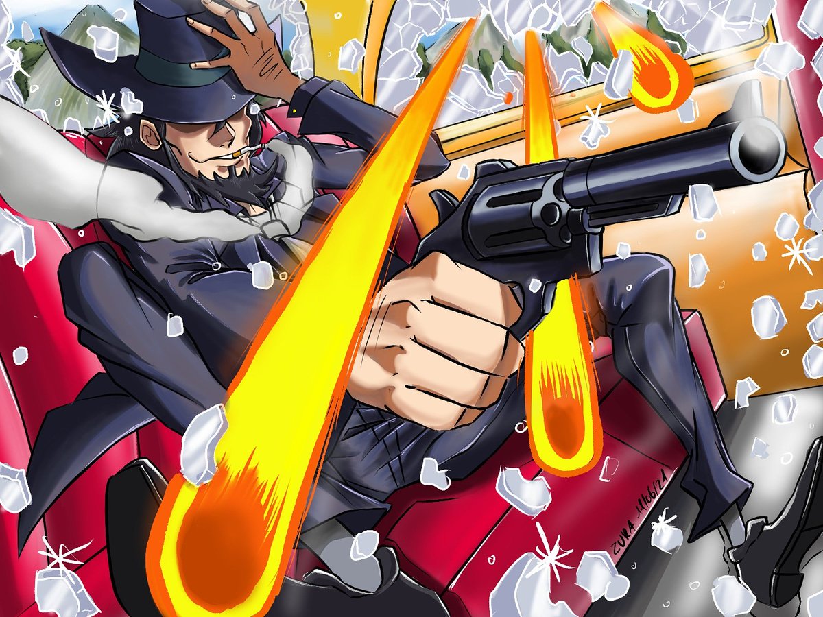 Zuraman_'s tweet photo. @Daily_MPunch the only drawing I made in lupine is that jigen, who is my favorite character from the series https://t.co/T2NwZvMpTQ