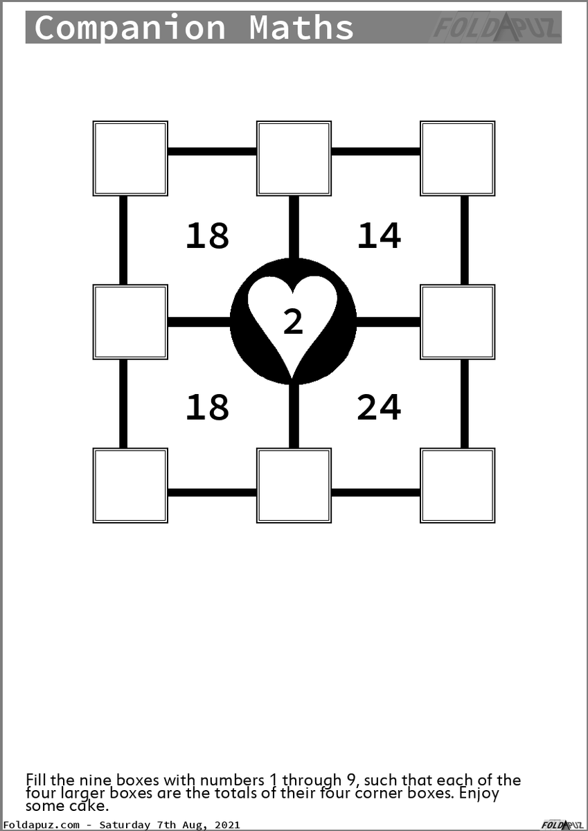 foldapuz's tweet photo. At https://t.co/nawi7PSiau, over a hundred puzzles are generated, fresh, each and every morning.

Heres today's default foldable sheet full of #Printable #Puzzles, ready to be tackled with a pen or a pencil, a nice warm brew, and a slice of cake. https://t.co/lRovGdH0d7