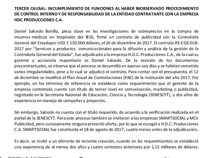 RobertoCueroM's tweet photo. La @ContraloriaECU de Celi, en el contrato con el PPL Daniel Salcedo, inobservó todos los procedimientos que ellos como institución están llamados a cuidar. Esto constituye un incumplimiento de funciones deliberado.
¡Esto no puede quedar en la impunidad!
#JuicioACeli https://t.co/ItQqwIOEHI