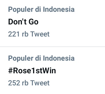 kyungsoo don't go & #Rose1stWin still trending this morning 🙈